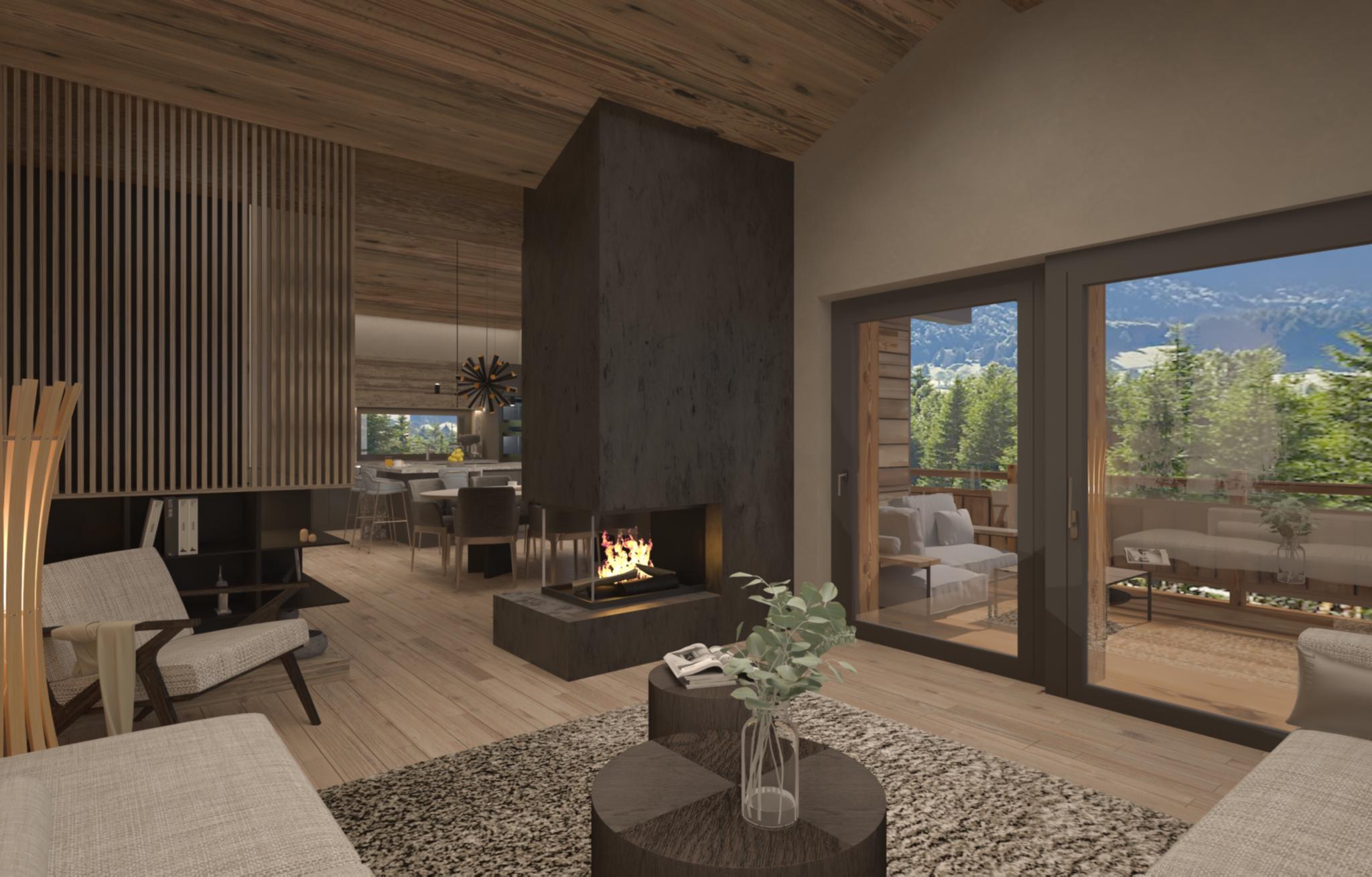 Au Centre de Crans-Montana, Chalet de 6,5 pièces de haut stantding